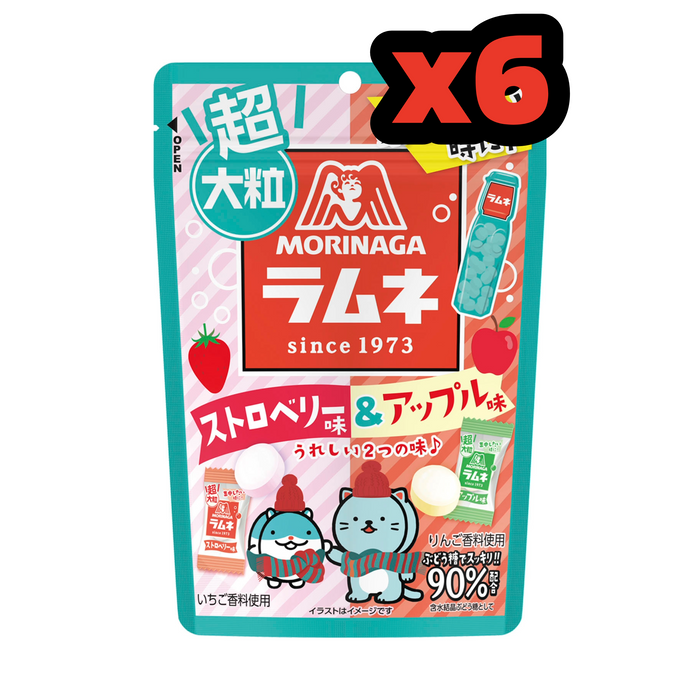 Extra-Large Ramune Strawberry & Apple (48g x 6 Packages)