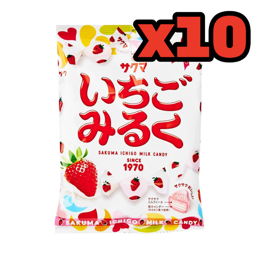 Sakuma Ichigo Milk Candy (83g x 10 Packages) – Oyatsu Mart