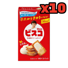 Bisco – Cream-Filled Biscuits (80g x 10 Packages) – Oyatsu Mart