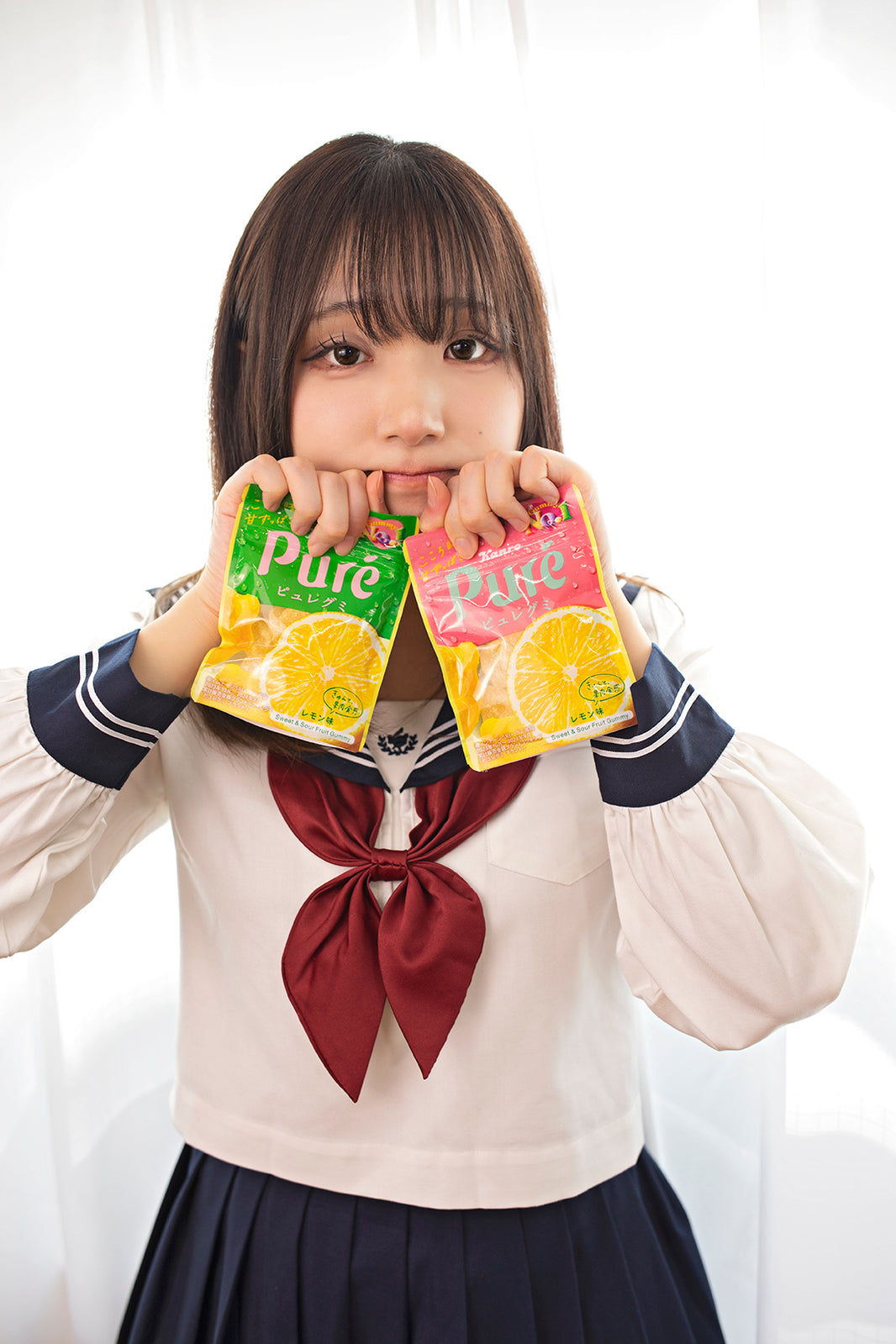 Kanro Pure Lemon Gummy Candy (56g x 6 Packages)