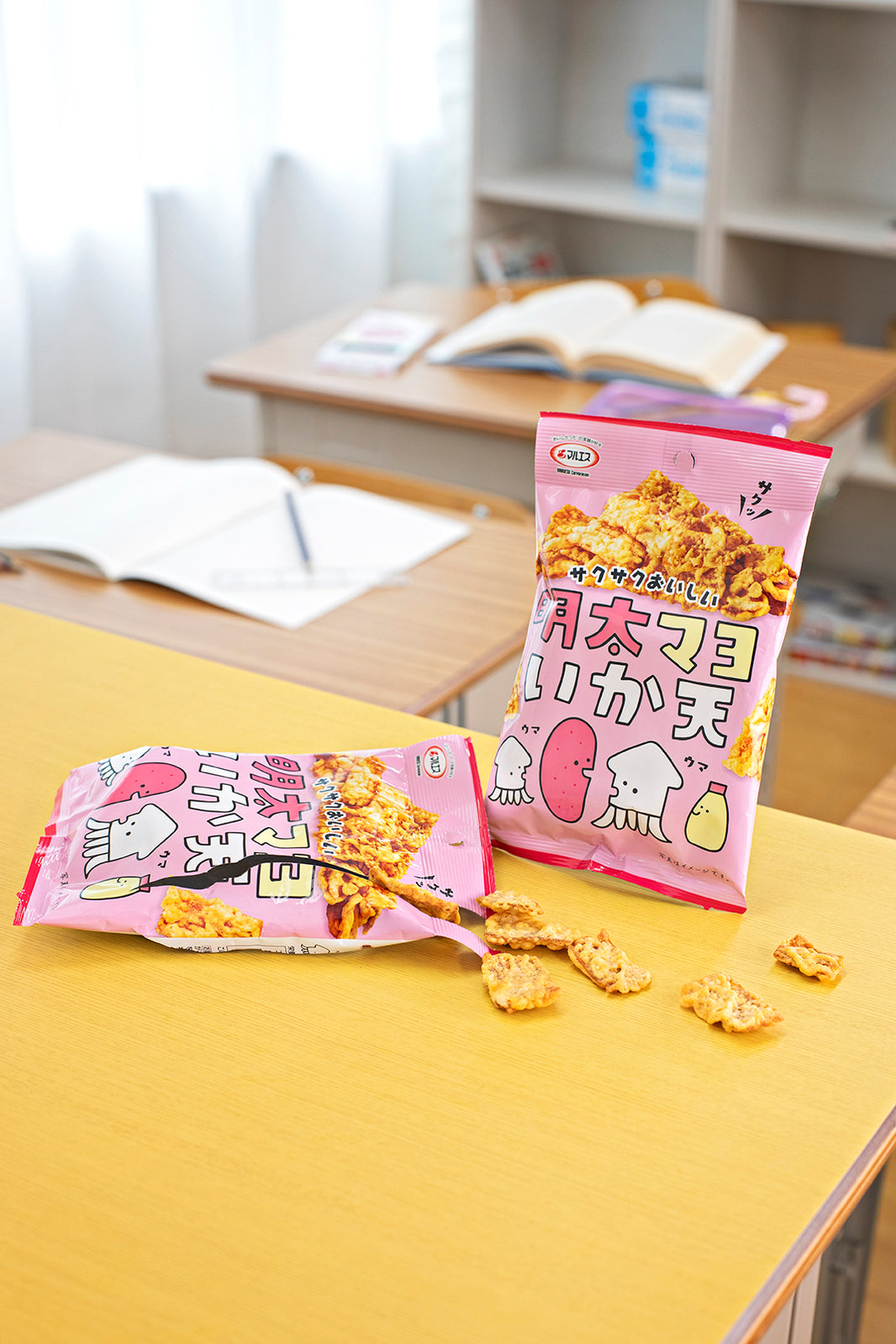 Mentaiko Mayo Ika Tempura – Pollock Roe & Mayonnaise Squid Chips (22g x 5 Packages)